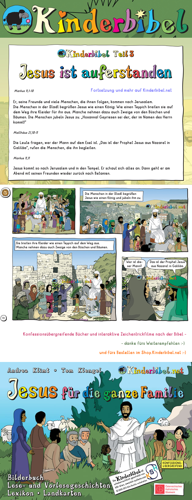 Bibel-Leseangebot der Kinderbibel.net online